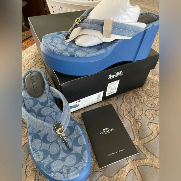 coach chambray sandals
